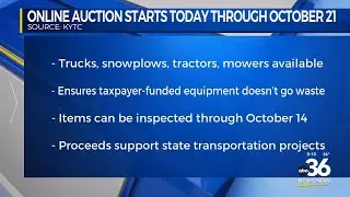 Surplus online auction begins today through October 21st