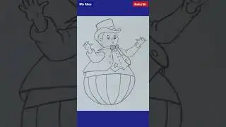 How to draw a cute cartoon character/mr wobbly man noddy/#slowmotion