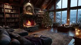 Warm Christmas Jazz Lounge 🔥 Relaxing Holiday Jazz with Fireplace Glow and Calm Winter Night