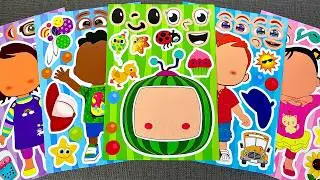 [🍒Paper DIY🍒] Easy CoComelon Sticker Book DIY 🍼 Make Baby JJ, TomTom, Cody 1-2-3 | ASMR DIY Paper