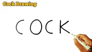 Cock 🐓 drawing from COCK word easy l COCK drawing easy l Amazing Rooster drawing