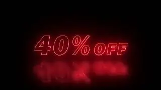 Neon '40% Off' Sign | Sales Promotion Animation