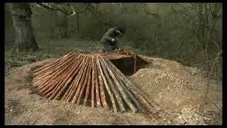 Crafting complete and comfort survival shelter | Bushcraft wood structure,clay roof & twin fireplace