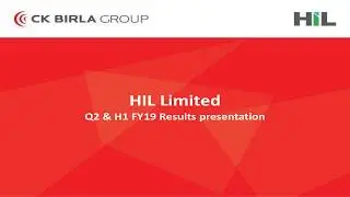 HIL Limited  Investor Presentation for Sept 2018 results