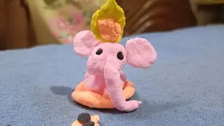 Cutest Ganpati made by 6 year old Girl|Ganesh IdolClay Craft#anishka  #anishkathecreativerockstar 