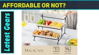 `MALACASA 3 Tier Serving Trays Best Porcelain Party Platters for Elegant Entertaining