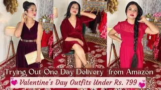 Trying Out One Day Delivery From Amazon | Valentine's Day Dresses Under Rs 799 😯 Sushmita's Diaries
