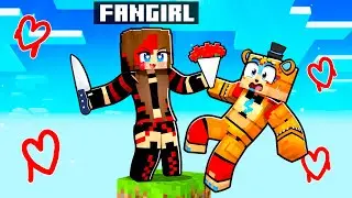 LOCKED ON One BLOCK SKYBLOCK with CRAZY FAN GIRL in Minecraft