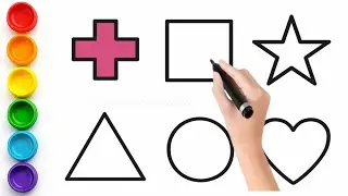 Learn Shapes Drawing for kids| 2D shapes making | colors for toddlers | educational video