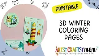 How to make 3D coloring pages #3Dcoloring #artsycraftsymom #art #papercraft #tutorial #printable