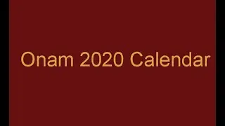Onam 2020 Date, Onam 2020 Calendar, Thiruvonam Date