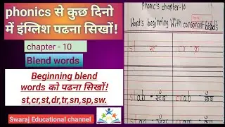 Blends words//beginning blends words//consonants blends words//st,br,dr,cr,fr//blend words को  पढो/