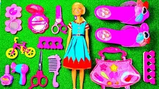 ASMR Satisfying Video with Barbie Doll Fashion Beauty Set Toy Make Up Set Toy #toys #asmr #makeup