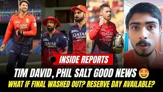 IPL 2025 NEWS: Tim David, Phil Salt Good News 🤩 | What if IPL 2025 Final Washed Out Due to Rain?