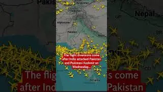 Flight radar shows Indian flights diverting away from Pakistan #news #shorts