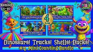 #4 Mini Counting Bundle | Dinosaurs Trucks Shells Ducks | Magic Mini Monsters | #magicminimonsters