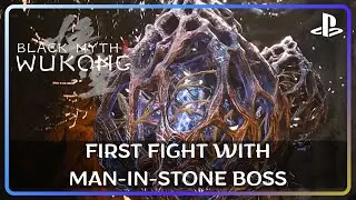 BLACK MYTH WUKONG &ndash; FIRST FIGHT WITH MAN - IN - STONE BOSS IN CHAPTER 2 &ndash; PS5 GAMEPLAY
