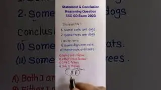 Statement & Conclusion| Reasoning Classes| Reasoning Tricks| Figure Reasoning for SSC GD | #shorts