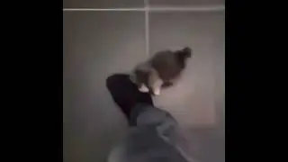 cat climbing up leg😰