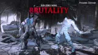 Mortal Kombat X : Sub-Zero, all brutalities, fatalities, X-ray