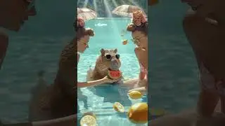 Capybara eating watermelon #capybara #animation #funnyvideo #cute