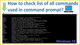 List of all commands in Command Prompt (cmd) | Windows 10 | Tech Knowledge Tutor