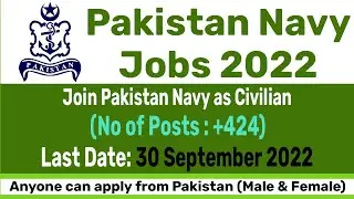 Join Pak Navy as Civilian 2022 Online Registration | www.joinpaknavy.gov.pk