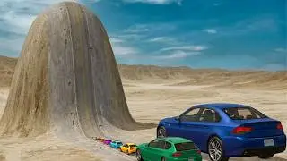 Small to Giant Cars vs Giant Bulge - BeamNG.drive