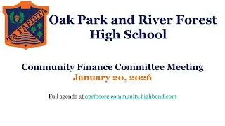 Community Finance Committee Meeting - January 20, 2026