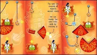Cut the Rope: Time Travel - Area 9 - Asian Dynasty Walkthrough (all stars collected)