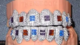 IceGiant custom Moissanite pave setting radiant cut sapphire grillz flash test 🌟 review