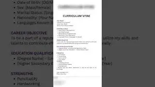 How to make Resume | CV writing | CV Format in English | Curriculum vitae #cvwriting #cv #cvwriting