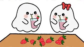 ASMR Summer Strawberry Milkshake ( ASMR Cooking Animation )