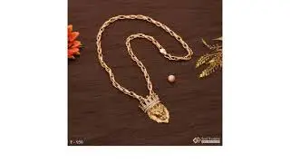 ⚡ Lion with Crown in Diamond High-Quality Golden Color Chain Pendant Combo - Style A168 ⚡