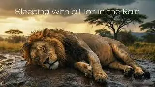 Sleep With a Peaceful Lion in the Rain 🌧️ Deep Sleep & Calm Night Sounds