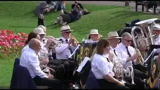 Lancaster City Brass playing in Happy Mount Park on 24 8 25
