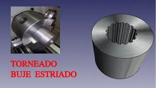 Buje estriado o homemade Splined Bushing (v&iacute;deo 2), Torneado previo, torno chino CQ1650X550