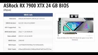 7900XTX Flashed with Asrock Aqua Bios (550 Watts)