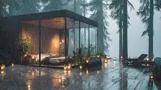 Relaxing Heavy Rain Forest Night Sounds for Deep Sleep and Healing