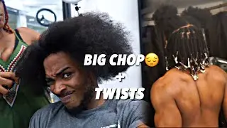My Sad Big Chop + Parted Two Strand Twist Tutorial