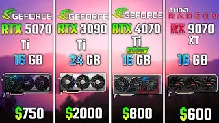 RTX 5070 Ti vs RTX 3090 Ti vs RTX 4070 Ti SUPER vs RX 9070 XT | Test in 6 Games