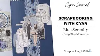 ASMR Scrapbooking |💙🤍 Blue & Beige Theme | Aesthetic Art Journaling | #다꾸 #コラージュ #collage