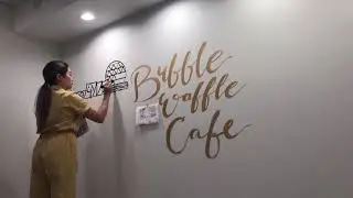 Calgary Bubble Waffle Cafe, story of Vancouver to Calgary illustration mural