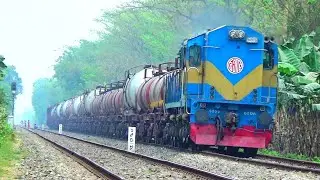 6506 WDM3A diesel Alcos ll Plowing Empty Oil tanker bto Rake // Freight train Bangladesh Railway