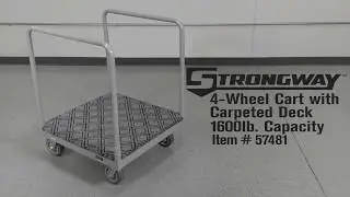 Strongway 4-Wheel Cart with Carpeted Deck 1600-Lb. Capacity