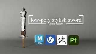 low-poly stylish sword VR-ready AR-ready mobile game asset