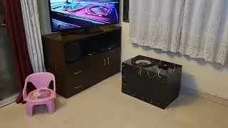 Car subwoofer in oversized ported box shaking doors and windows with extreme ultra low frequency.
