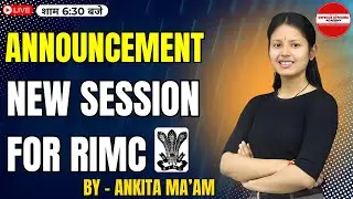ANNOUNCEMENT NEW SESSION FOR RIMC | ENGLISH - BY - Ankita Ma'am  | MISSION RIMC DEC 2024 LIVE🔴#doa