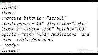 Marquee tag & it's Attributes 