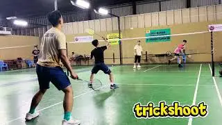 Trickshoot badminton pemain veteran #badmintontrickshot #trickshoot #badmintonveteran